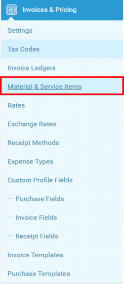 Material Service Items 1235